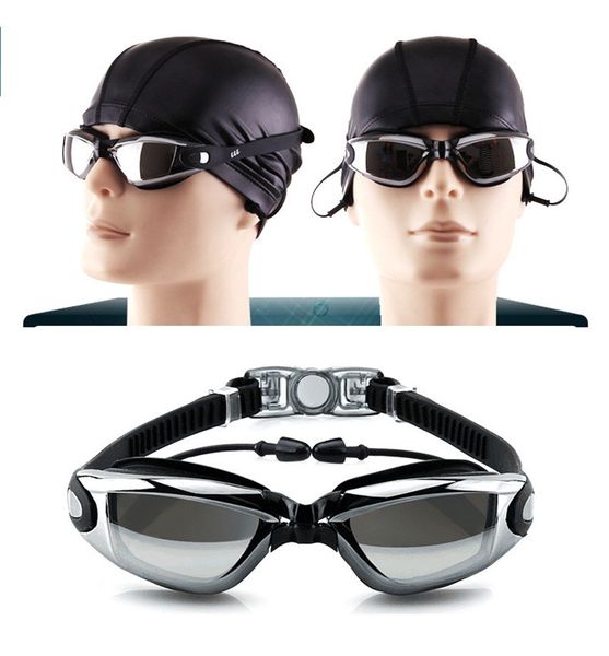 

swim goggles swimming glasses glasses men women water goggles water sports beach swimming tools leisure electroplate with earplugs mk254