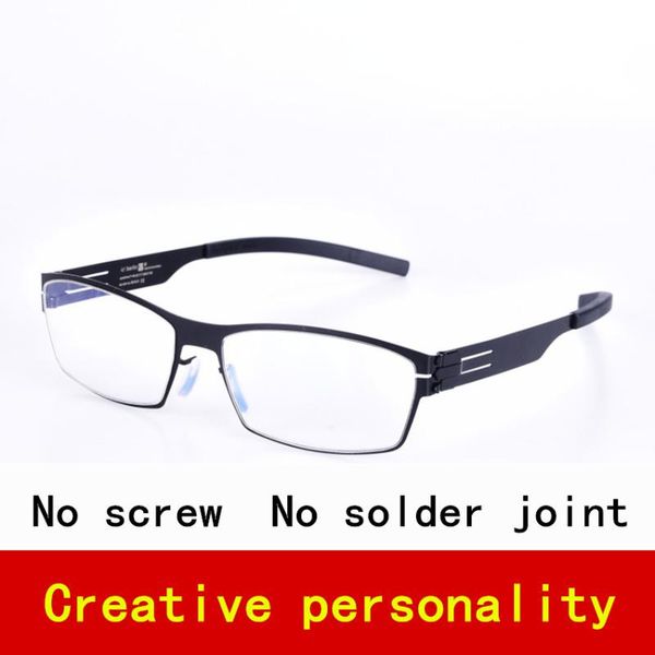 

ultra light square optical prescription eyeglasses stainless spectacles germany brand design glasses frame men oculos de grau, Black