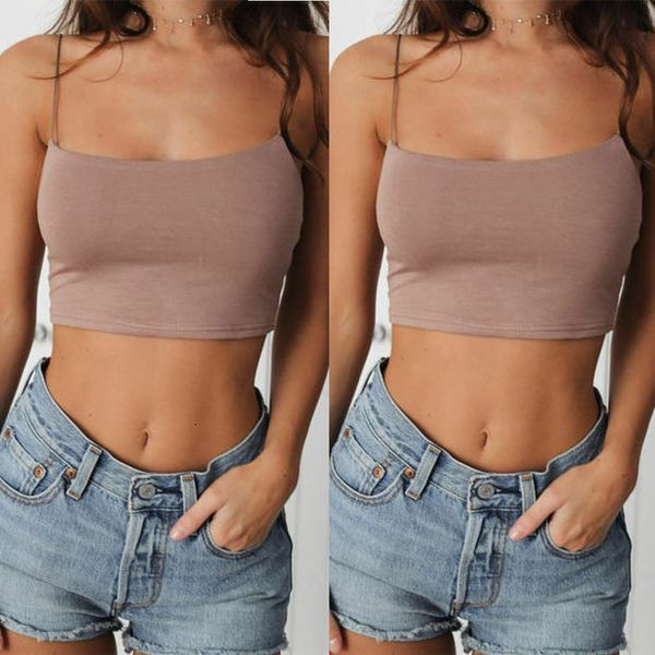 

2020 new fashion women tank cross strappy cami solid bustier vest bralette women basic camis five colors, White