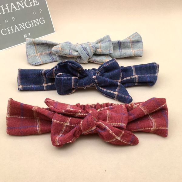 

2019 летом новые детские полосы хлопка волос плед лук оголовье аксессуары для волос аксессуары, Slivery;white