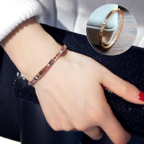 

designer brand jewelry women bracelets love style classic gold rose gold silver color horizontal stripes fashion bracelets ing, Black