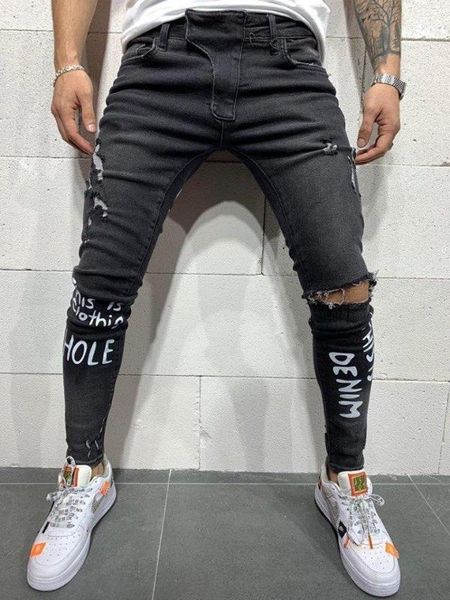 

bidirectional dark gray print limited edition - skinny fit mens jeans, Blue