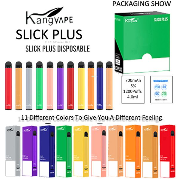 

Оригинальный Kangvape Slick Plus Одноразовая Pod устройства 1200Puffs 700mah 11 Цвета картриджей E-сигареты Vape Pen Starter Kit EMPTY Масляные тележки