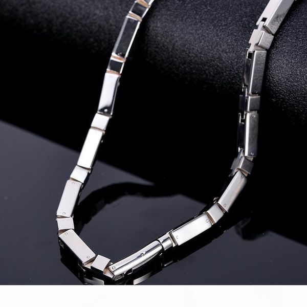 

trustylan solid stainless steel mens silver color chain necklace handmade hypoallergenic finished long necklace men rock jewelry j190526