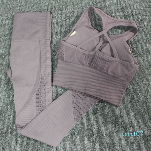 

2pcs yoga set brackless strappy sports bra women energy seamless high waist leggings push up sport suit fitness suit workout set ct07, White;red