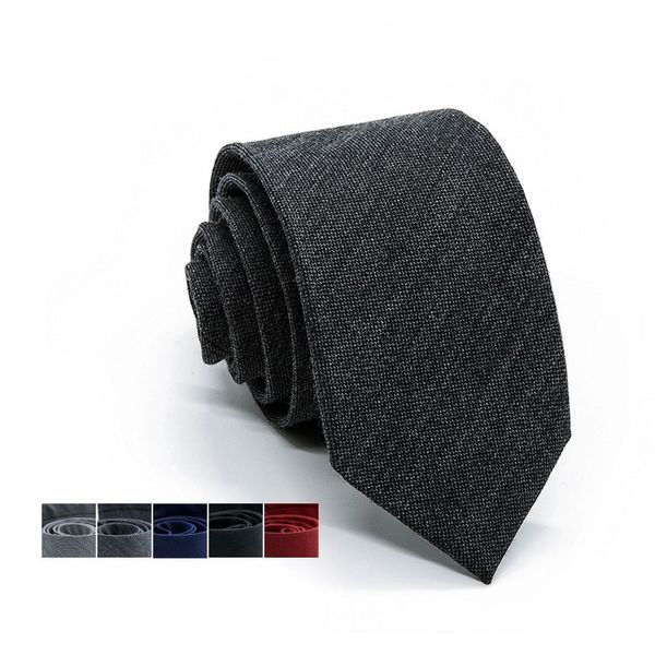 

business tie for men fashion formal neck tie men's luxurious wool necktie groom wedding ties with gift box, Black;gray