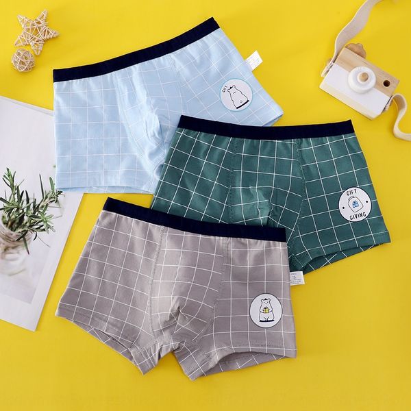 

yi9kz boys' cartoon shorts and underwear children's pure cotton boxer pants boys' four-corner shorts medium and large childre, Camo