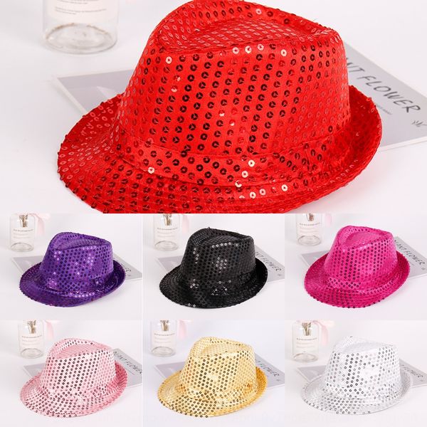 

kindergarten stage performance sequins sequins jazz children's sequin hat nightclub carnival performance hat, Yellow