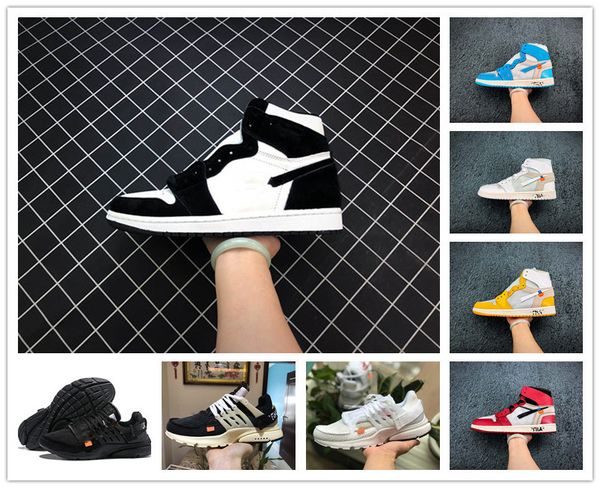 

promotion 2020 new 1 high og chicago basketball shoes obsidian red toe men's women's presto v2 coach designer sneakers