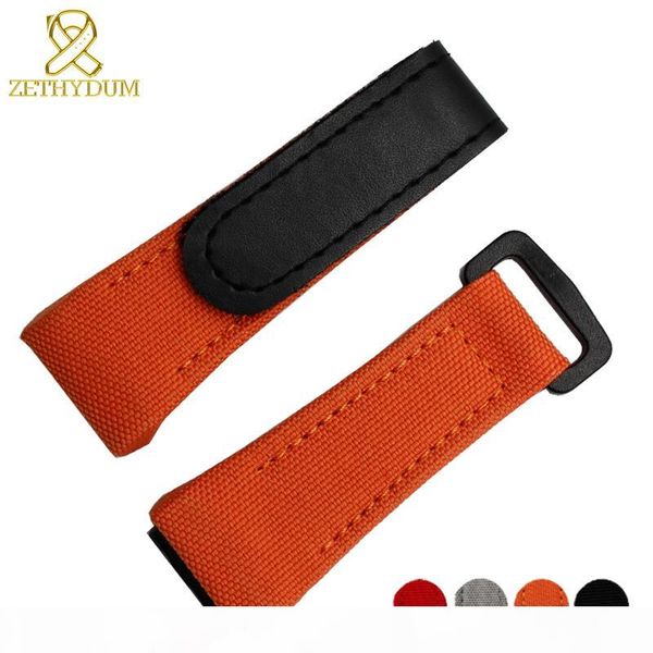

nylon watchband canvas watch bracelet 27mm wristwatches band bottom is genuine leather watch strap for rm011 rm3502 rm056 y19052301, Black;brown