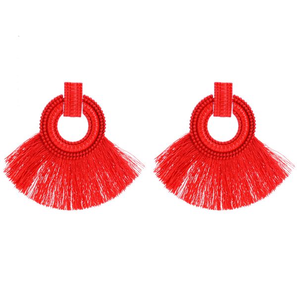 

eh8312 exaggerated earrings tassel geometric earrings women's bohemia, Golden