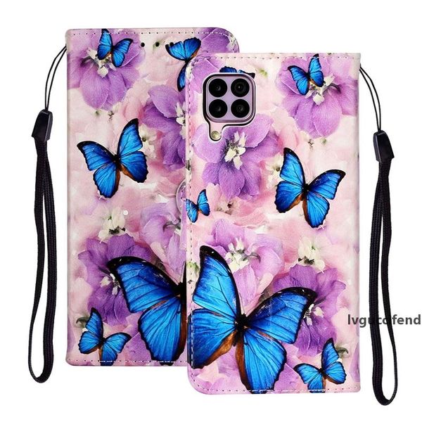 

leather wallet for iphone 12 samsung note 20 a21s a21 a41 embossed luxury lion tiger cartoon floral owl elephant card slot butterfly cases