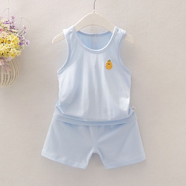 

children's vest set thin icy cotton baby sleeveless t-shirt baby vest shorts t-shirt shorts two-piece set