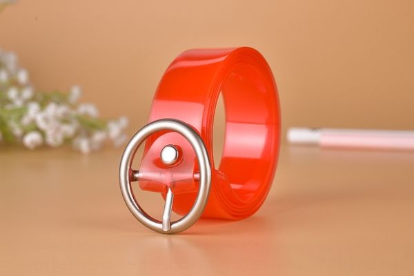 

onldi style transparent korean style transparent belt women's wi simple and wide women's simple all-match korean decorative pvc be, Black