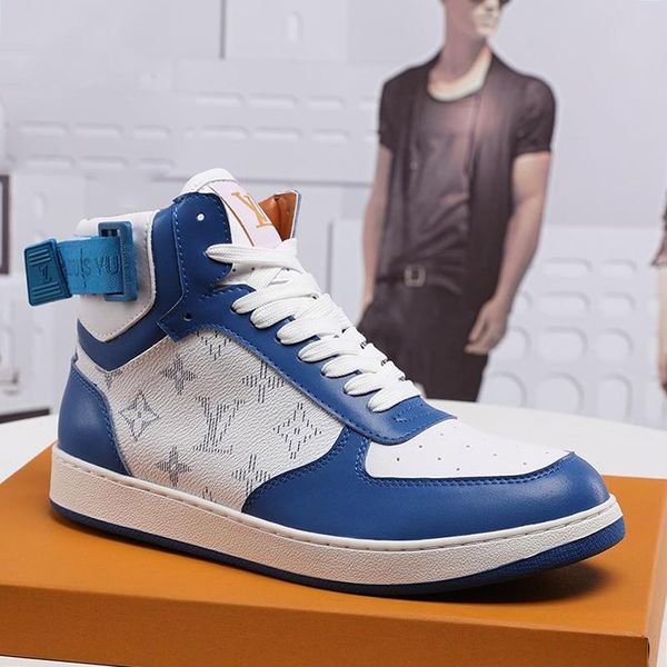 

new new mens shoes boots fashion sneakers rivoli sneaker boot lace -up leather big size casual mens shoes luxury style chaussures pour homme, Black