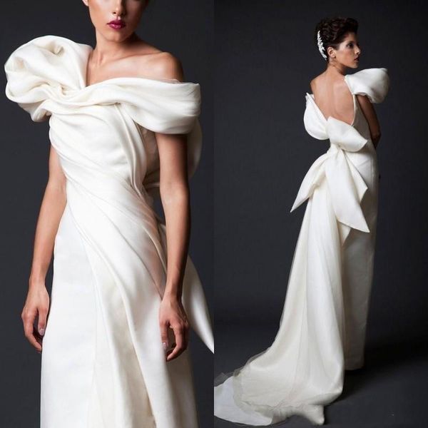 2020 Formal Evening Ruffles projeto original Bow Backless Big arabic Prom Dress Wear Plus Size Vestidos