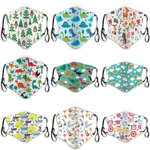 

cartoon kids face mask with breathing valve earloop anti dust kids masks children protective printing mask 9 style without filter hha1410#72