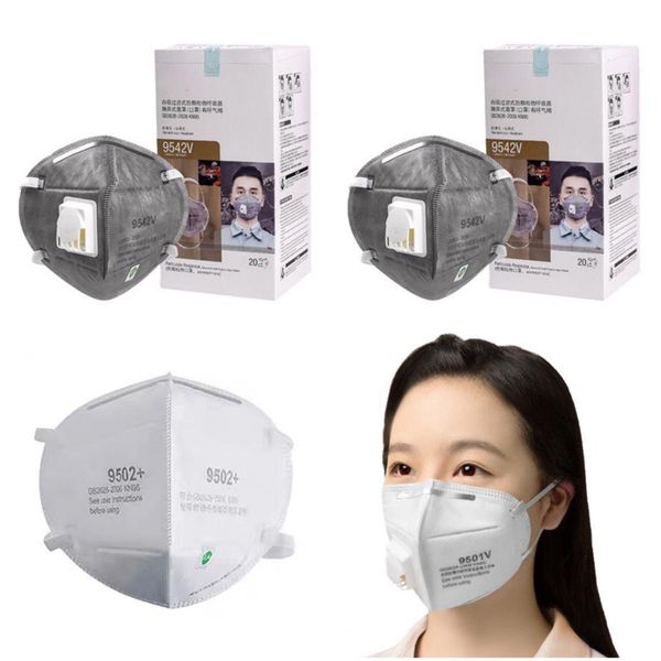 

fast ship 3/m mask 9501+/9502+ 9001v/9542v 9010 anti-dust mask protective dustproof pm2.5 masks reusable designer mask for cycling, Black