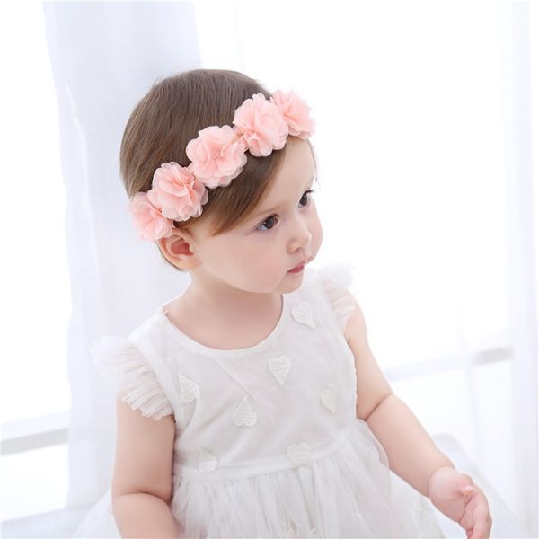 

4qvu7 korean band lace children's hair accessories newborn lace hair band three-dimensional flower baby floral headdress elastic baby h, Slivery;white