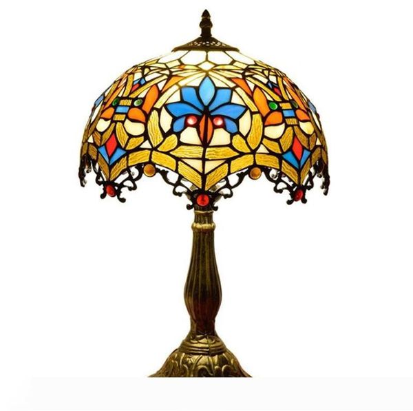 

tiffany stained table lamp living room bedroom restaurant l bedside glass lights e27 european decoration table lamps tf020