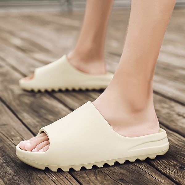 

japanese-style beach slippers indoor rubber sponge thick-soled home bathroom couples non-slip outer wear male sandals slippers, Black