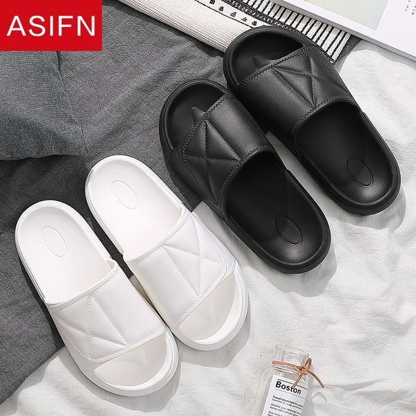 

asifn men sandals slippers female summer home new home couple indoor bathroom bath non-slip thick mens slippers chanclas hombre, Black