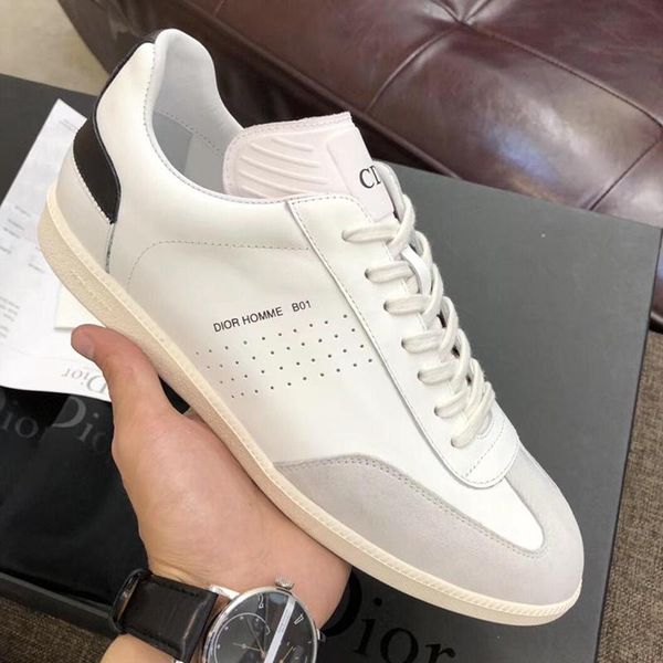 

calfskin sneaker b01 logo men 's shoes lightweight lace -up comfortable sports plus size fashion shoes zapatillas hombre