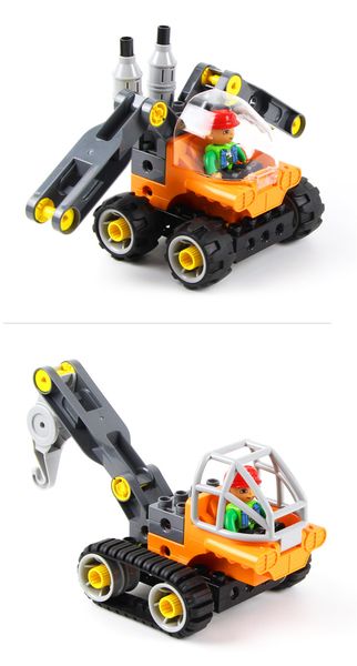 

технология машина загрузчик 5 в 1 здание игрушки монтажного блока образования для ребенка блок дара 02