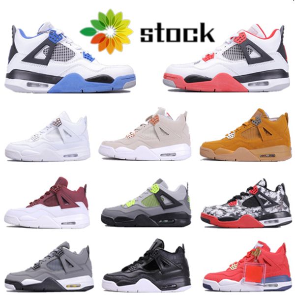 

stock new red 4 mens basketball shoes bred white cement 4s iv sneakers sports running shoes women trainers size 36-46, Black