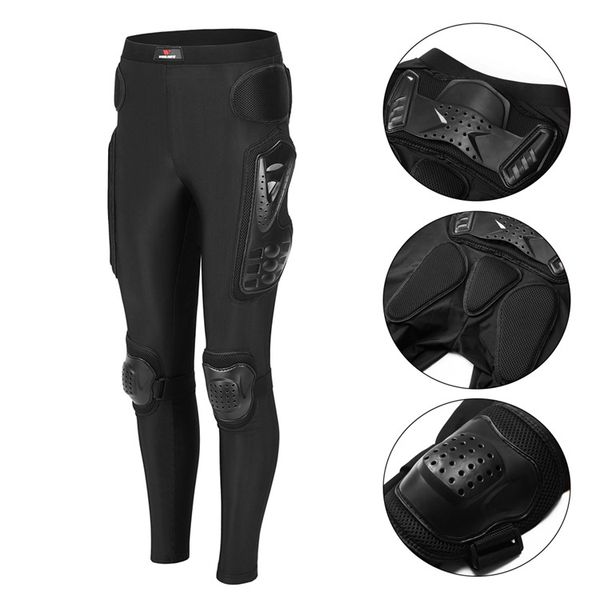 

motorcycle apparel wosawe armor trousers knee hip protection breathable anti-break tight motorbike motocross racing long pants