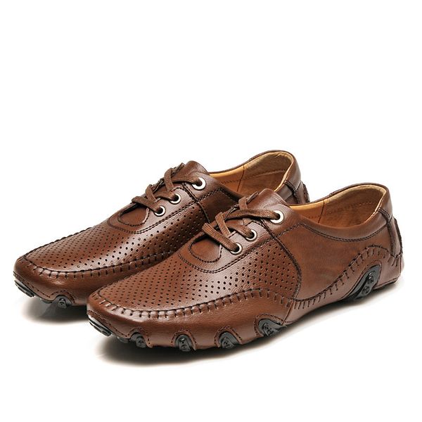 

leather casual shoes for summer british men's shoes peas ocs driving leather men's casual single *, Black