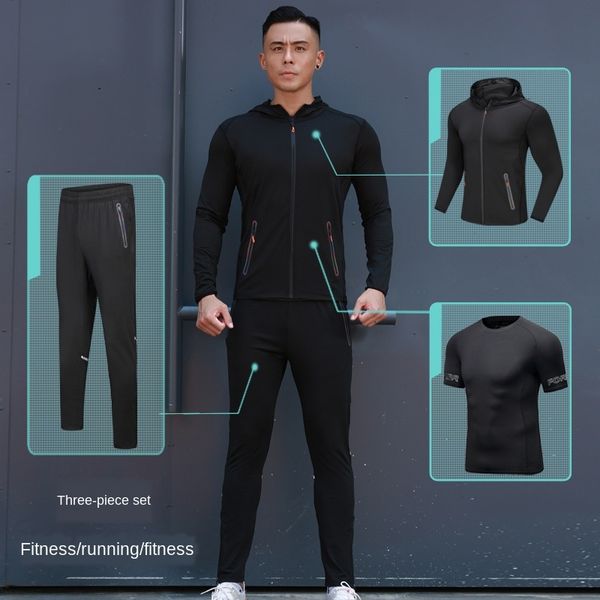 

8uvqi sports three-piece men's loose coat football coat martial arts clothing equipment martial arts clothing running clothes stretch p, White;black