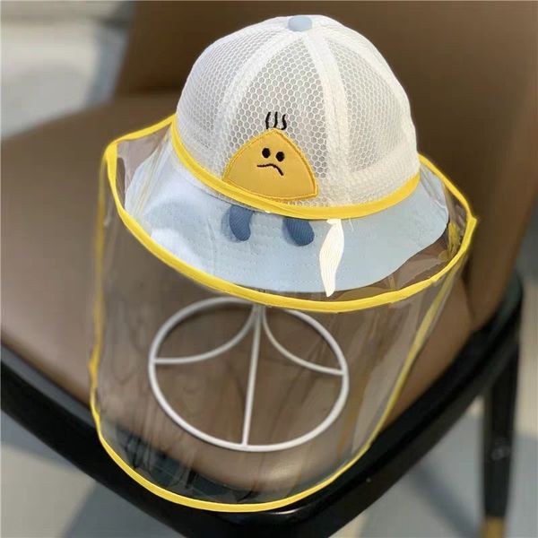 

summer children's protective cap fisherman baby anti-flying foam children's fisherman hat outdoor sunshade protective cap baby hat, Blue;gray