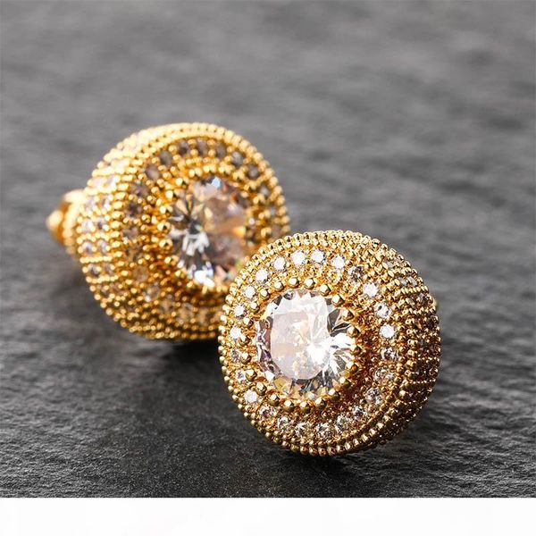 

s luxury designer earrings hip hop jewelry fashion earrings mens diamond earings iced out stud earing bling rapper men hiphop accessori, Golden;silver