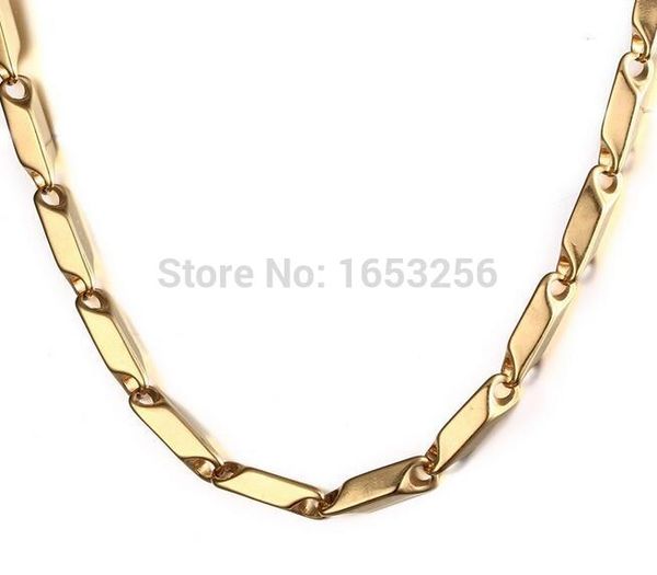 

3mm/4mm/5mm 24'' gold 316l stainless steel stick link chains necklaces in men's women fashion jewelry, Silver