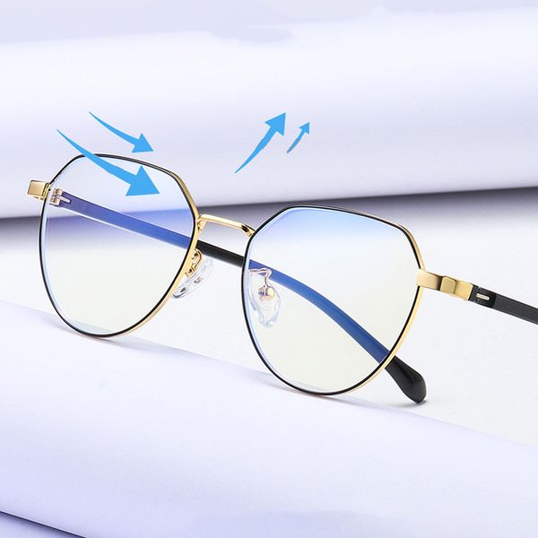 

yok's polygon metal tr90 anti-blue light computer gaming glasses flexible temples optical pprescription eyeglasses frame wn1438, White;black