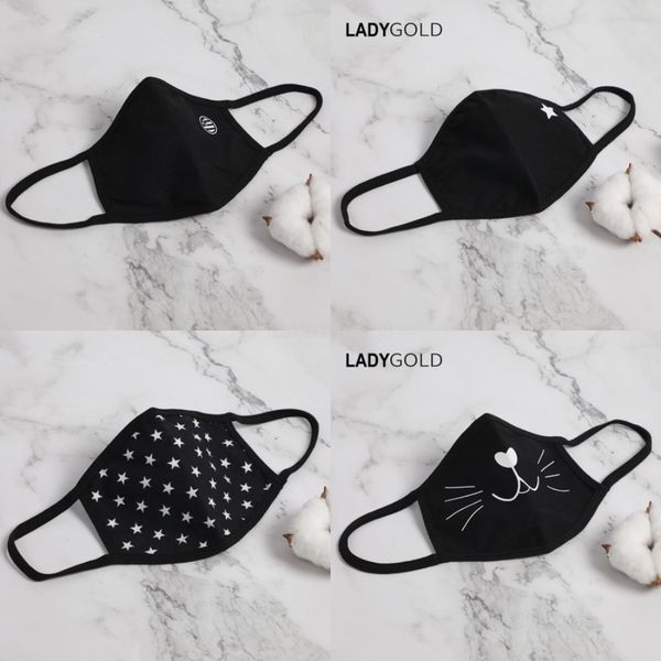 

retail packaging dener fa mask i silk protective dustproof kpop wasable comfortable cotton black#600, Black