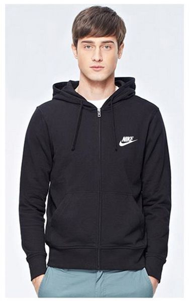 

1men's design smiley flame letter print round n̴ike neck sweatshirt men and women couple tide plus velvet jacket, Black