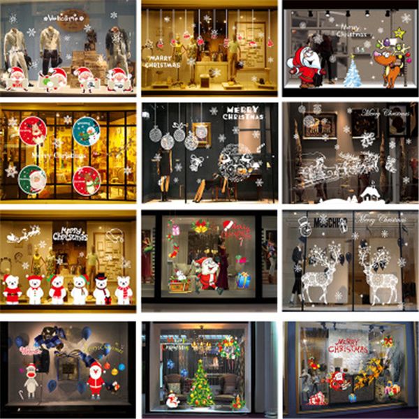

removable diy merry christmas wall stickers window glass festival decals santa murals new year christmas decorations for home