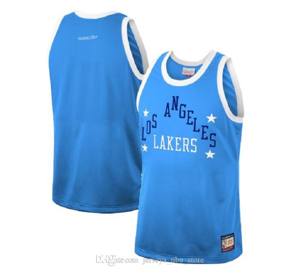

vintage los angeles lakers mitchell & ness hardwoods classics team heritage fashion jersey - blue 07, Black;red