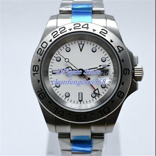 

sell men's luxury watches 40 mm gift box 16710 16510 pepsi stainless steel black dial asia 2813 automatic mechanical men's wristwa, Slivery;brown