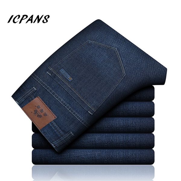 

icpans summer denim jeans men classic stretch casual men's jeans clothes long trousers black blue for men big size