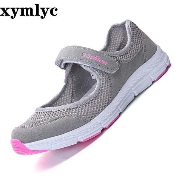 

new women flats shoes women's flat mary jane female ladies mesh fabric breathable gray casual comfortable shoes woman, Black