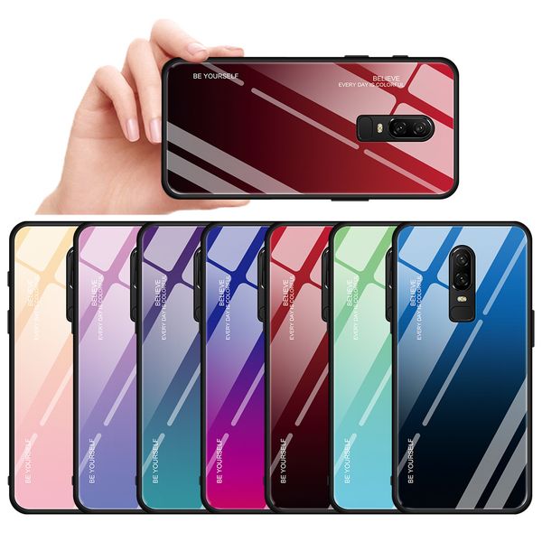 

gradient tempered glass case for oneplus 6 6t 7 pro 7t pro 8 pro back cover