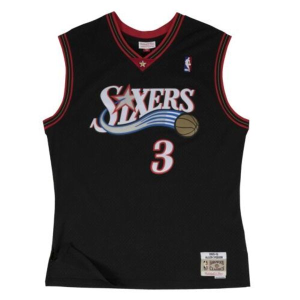 

allen iverson mitchell & ness black 2000-01 jersey throwbacks vest stitched basketball jerseys, Gray