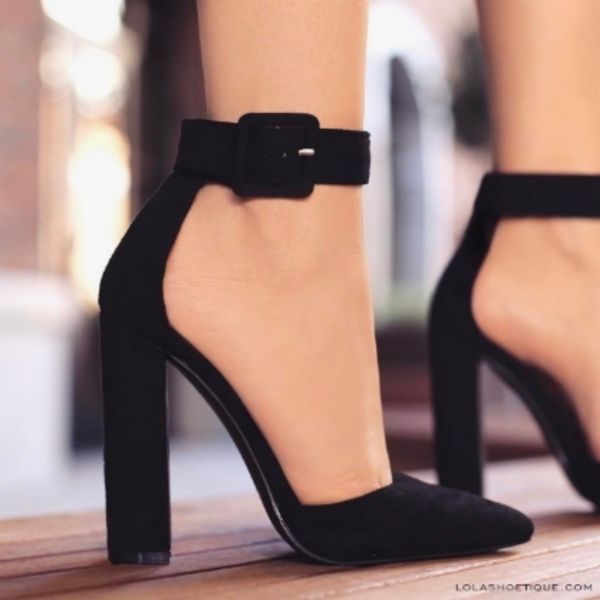 

2020 fashion ladies high heels female zapatos mujer pointed toe pumps women shoes woman party ankle strap pump summer sandals, Black
