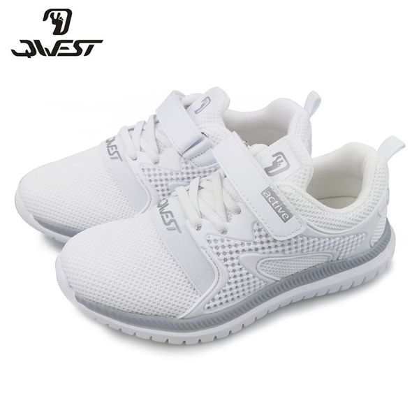 

athletic & outdoor qwest 2021 brand fashion size 31-37 comfortable spring &autumn breathable hook &loop kids sneakers for girl 91k-nq-1265, Black