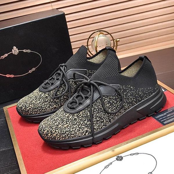 

lightweight prax 01 knit fabric sneakers men 's shoes zapatos de lujo para hombre autumn and winter casual shoes low lace -up men, Black