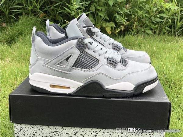 

2019 air authentic 4 cool grey chrome dark retro charcoal varsity maize flight 4s man basketball shoes sneakers 308497-007 with original box