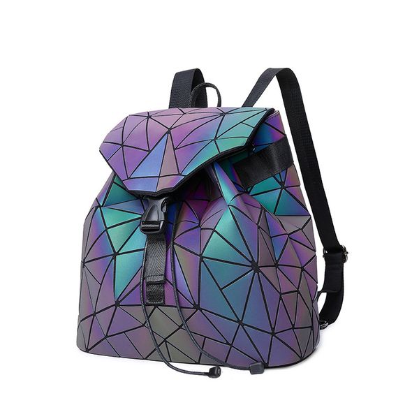 

women bao bao backpack for girls geometric shoulder bag men school bag rucksack hologram luminous lapbackpack baobao bagpack